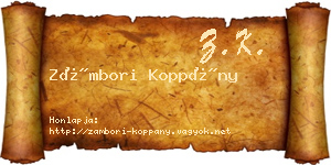 Zámbori Koppány névjegykártya